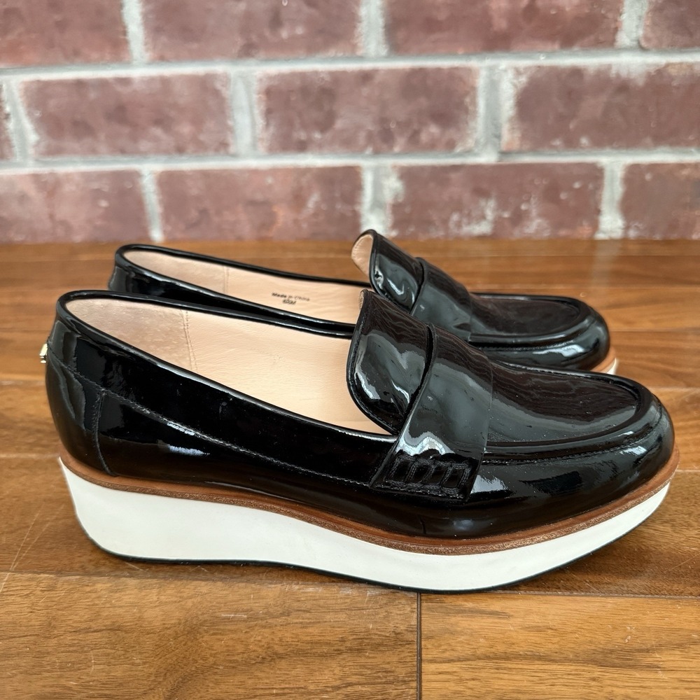 Kate Spade Patent Leather Platform Shoes Women's Size 6.5 Black Designer